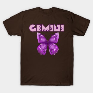 Gemini zodiac sign astrology purple aesthetic butterfly T-Shirt